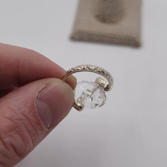 Size 6.5 Sterling Silver Handmade Glass Scrolled Band Ring A2780 - Picture 5 of 8